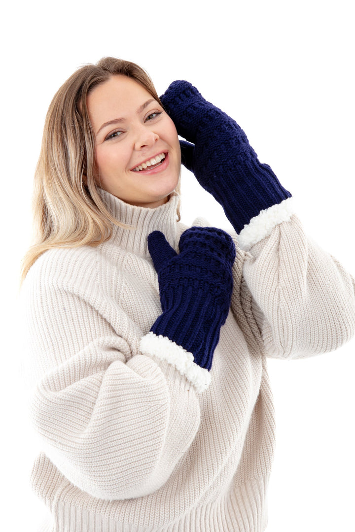 Blue - Cozy Lined Mittens