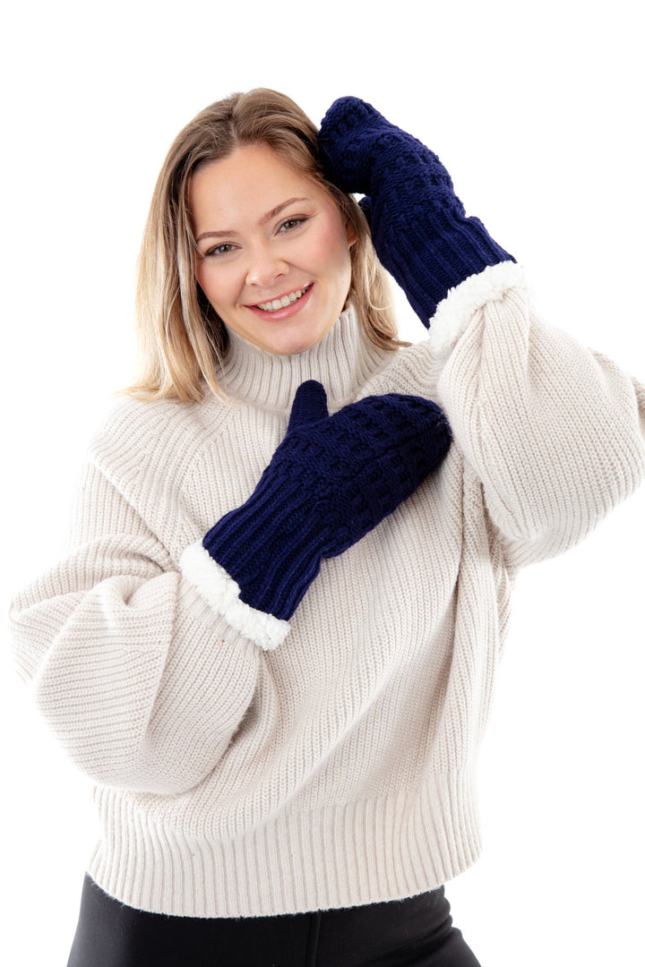 Blue - Cozy Lined Mittens