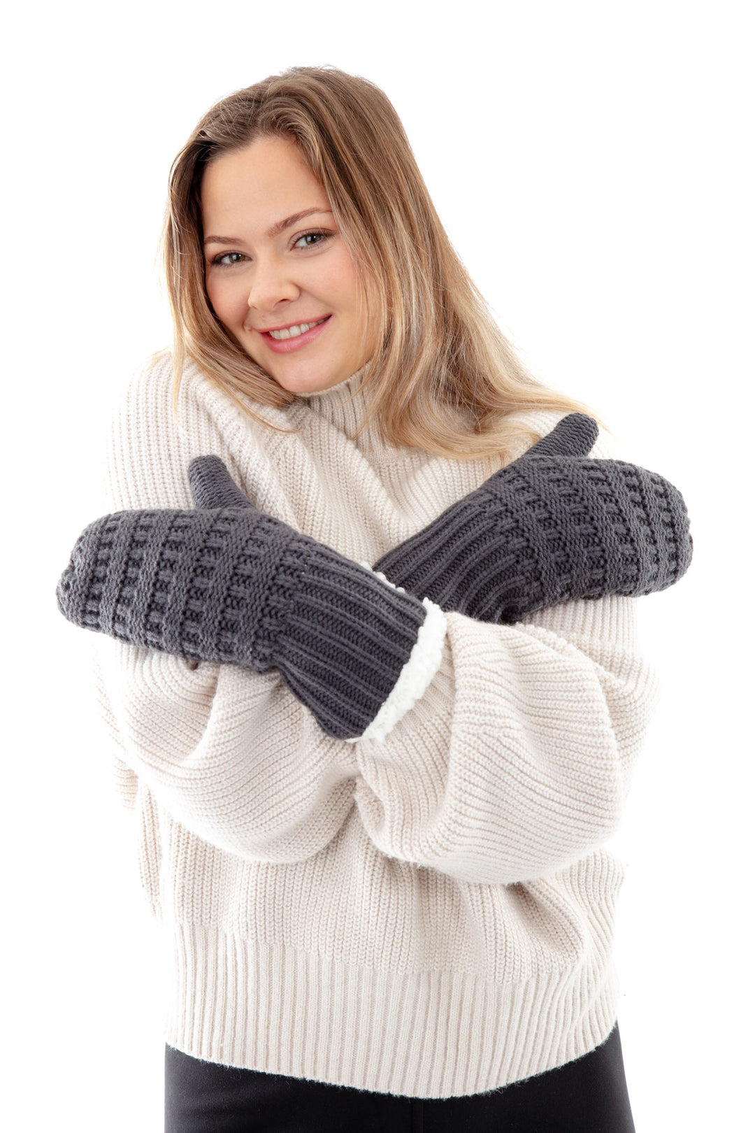 Dark Gray - Cozy Lined Mittens