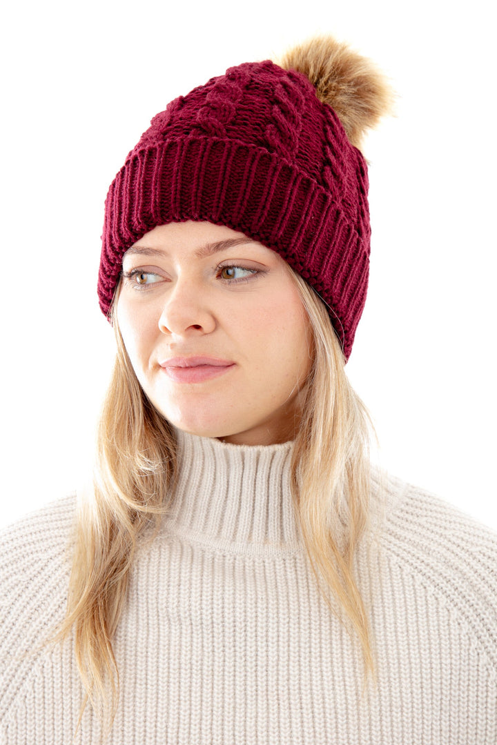 Burgundy - Cozy Lined Hat