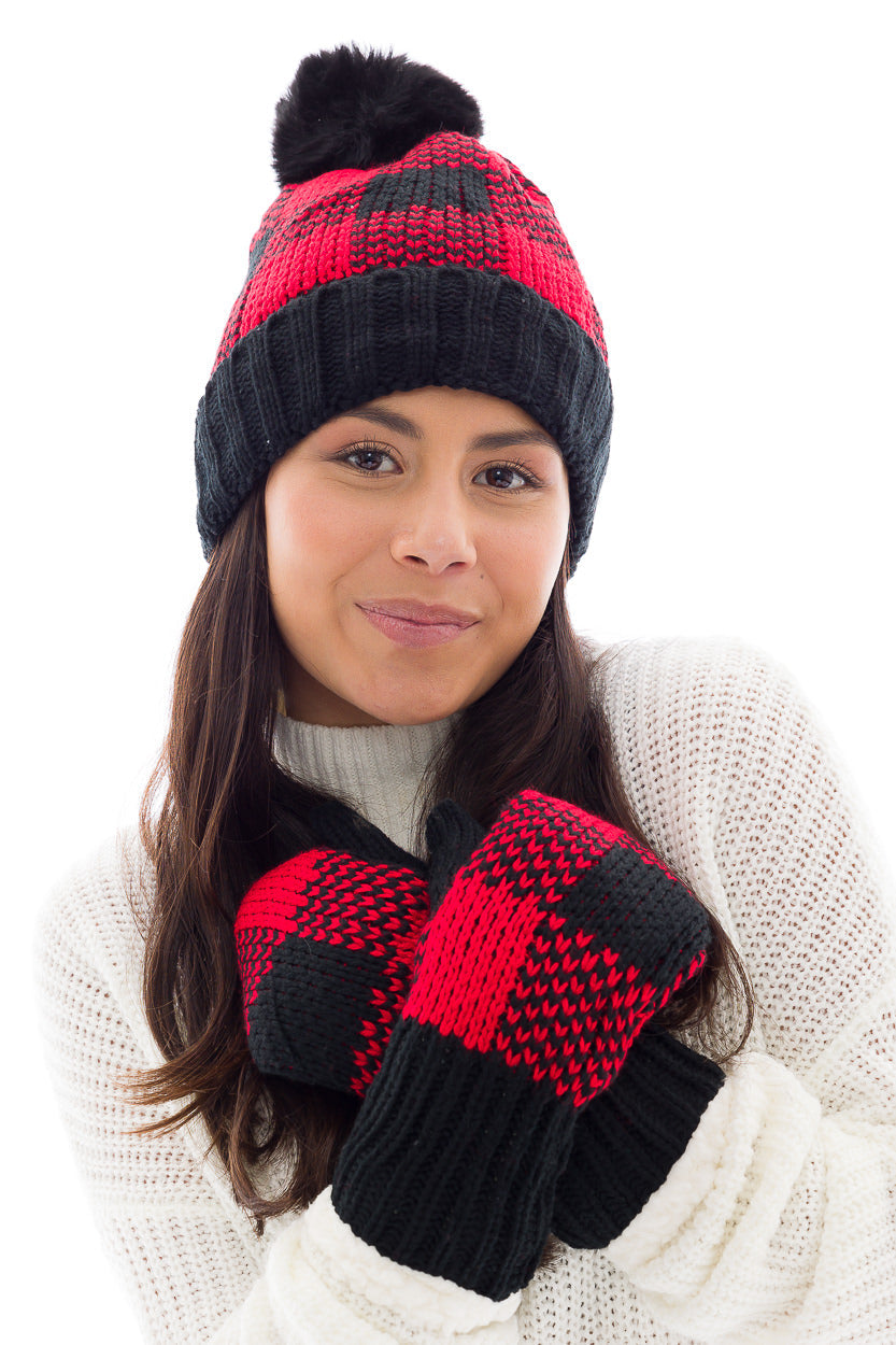 Black & Red - Cozy Lined Mittens