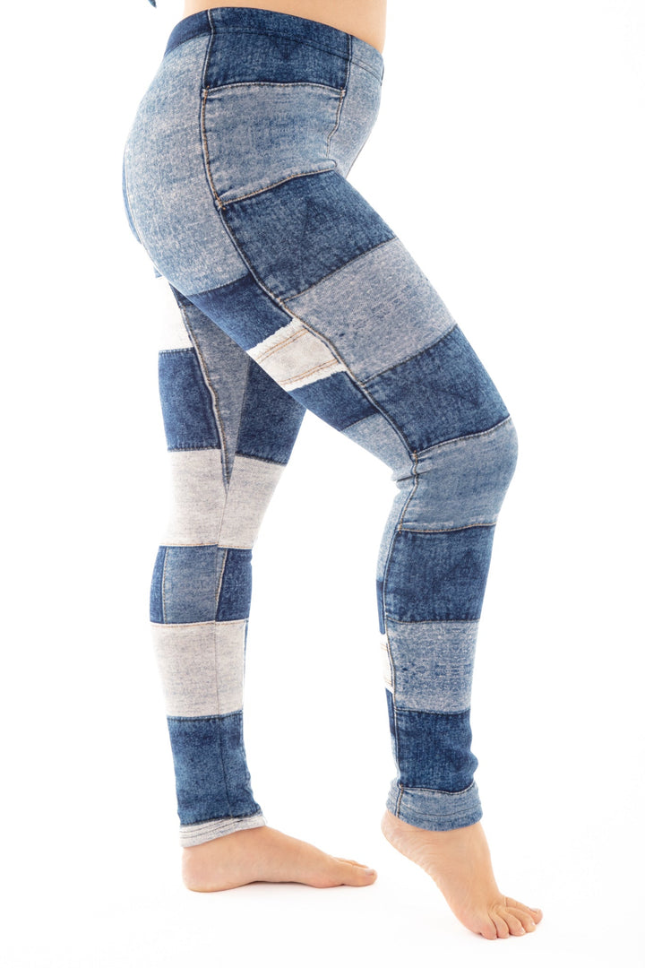 Denim Patch - Cozy Lined Leggings