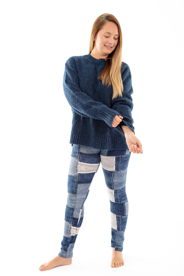 Denim Patch - Cozy Lined Leggings