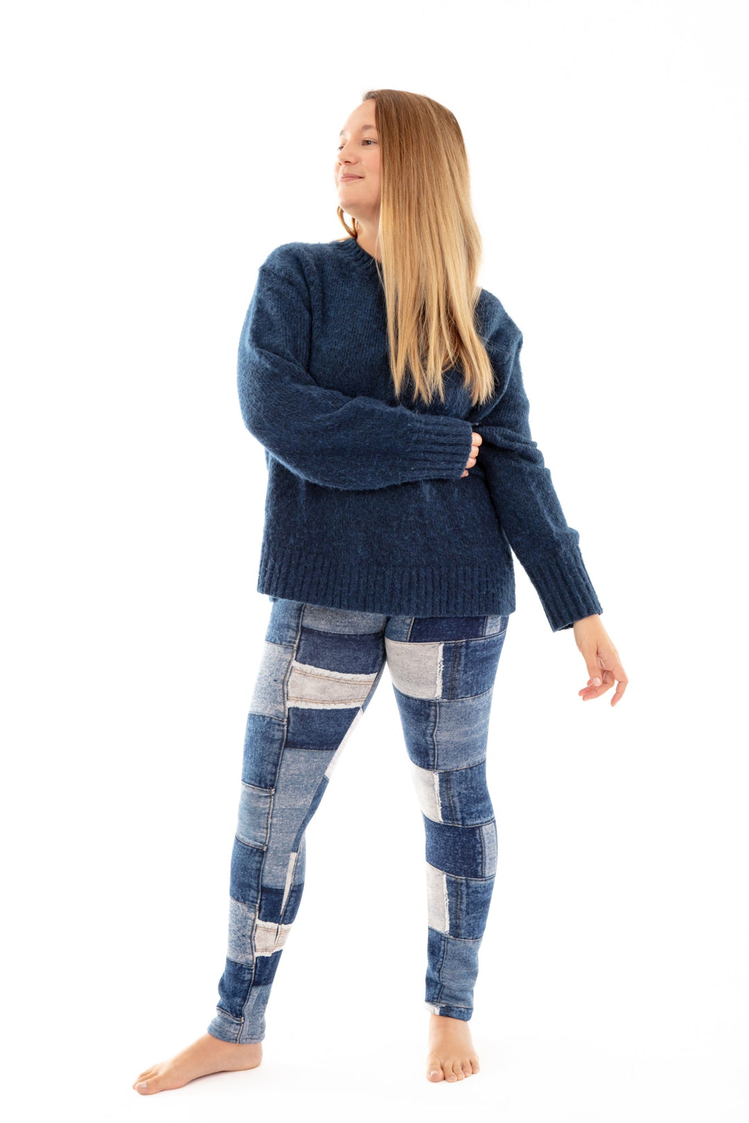 Denim Patch - Cozy Lined Leggings