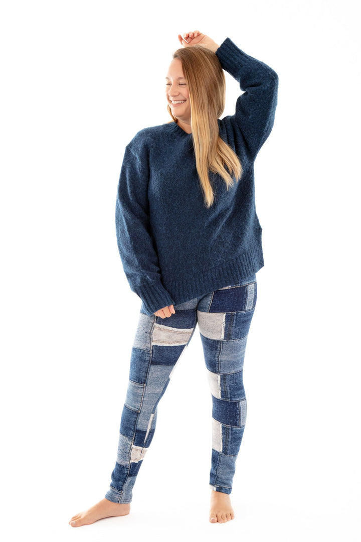 Denim Patch - Cozy Lined Leggings