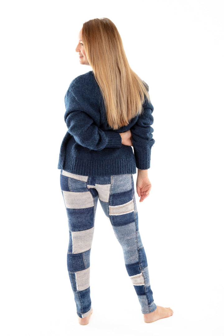 Denim Patch - Cozy Lined Leggings