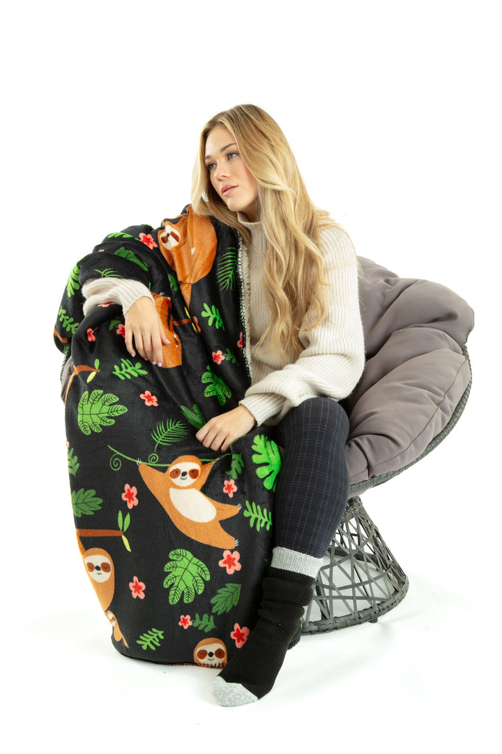 Cute Sloth - Sherpa Blanket