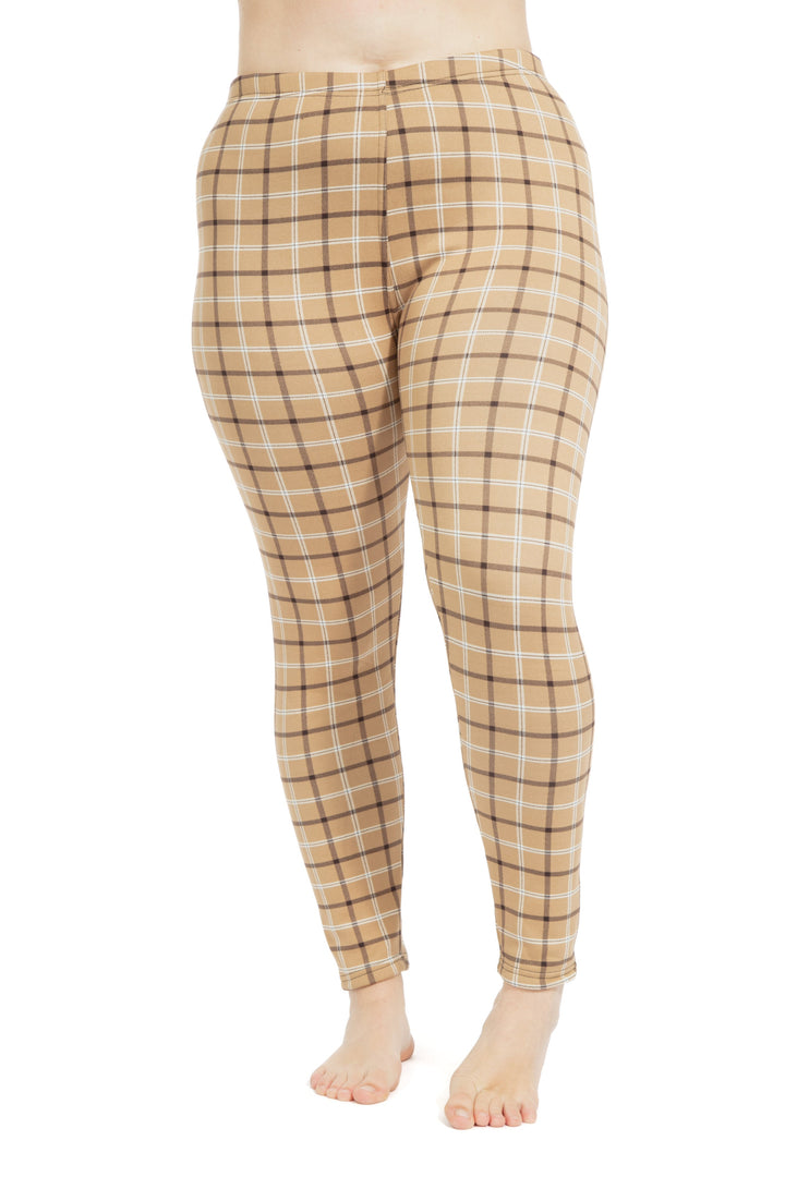 Mocha Plaid - Cozy Lined Leggings