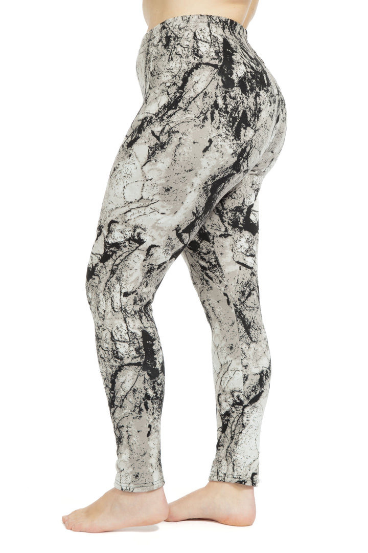 Gray Marble - Cozy Lined Leggings