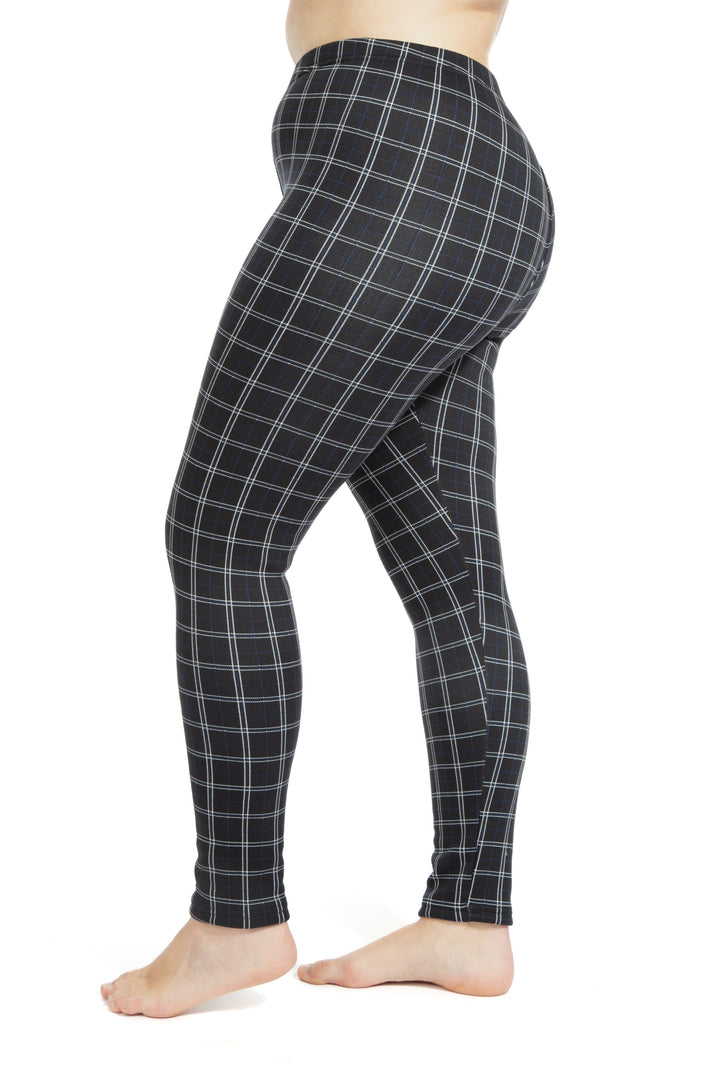 Navy Squares - Cozy Lined Leggings
