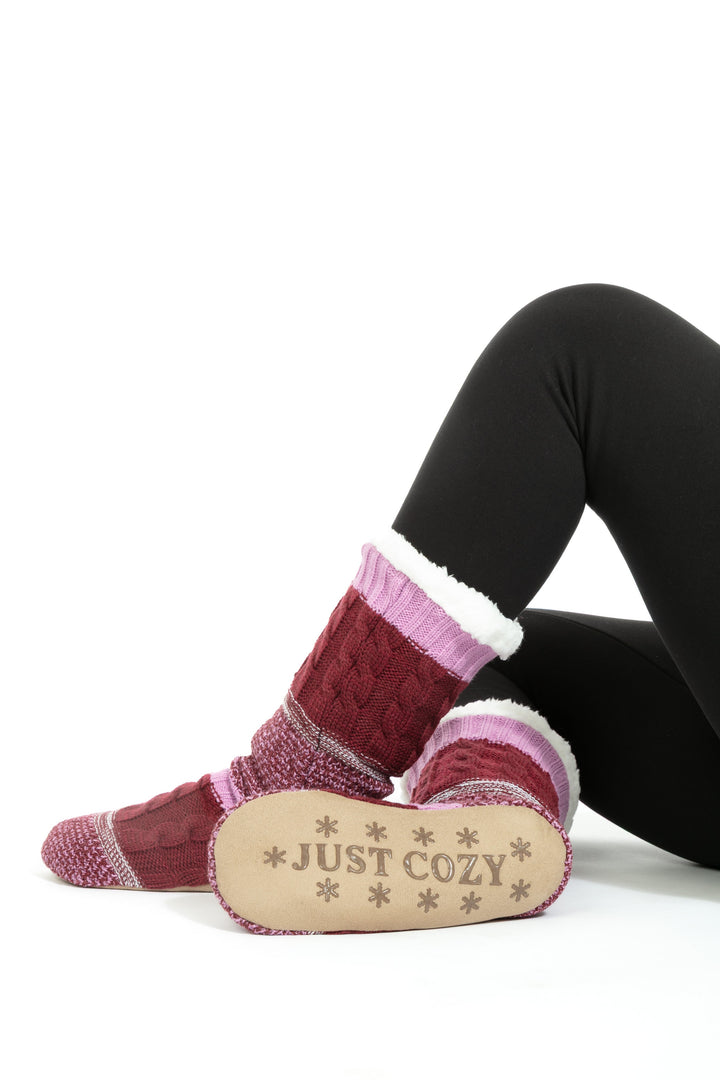 Burgundy - Cozy Slipper Socks