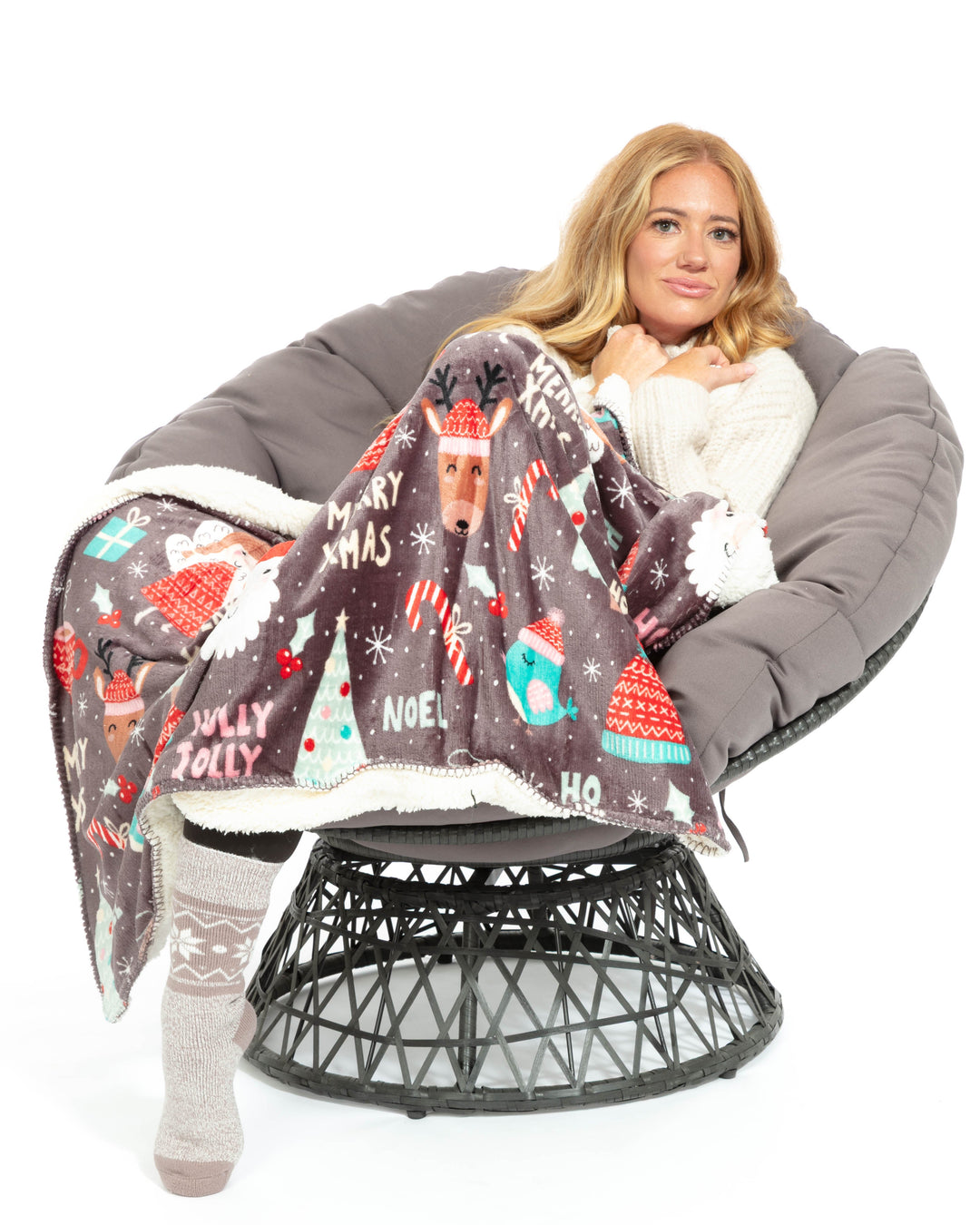 Holly Jolly Xmas - Sherpa Blanket