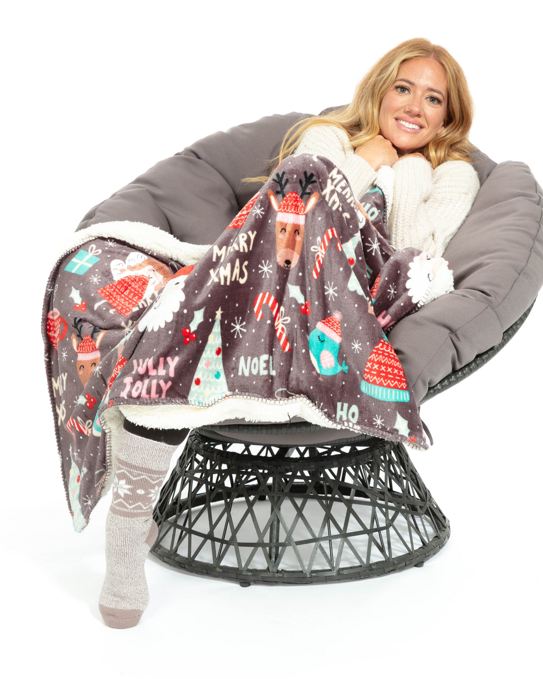 Holly Jolly Xmas - Sherpa Blanket