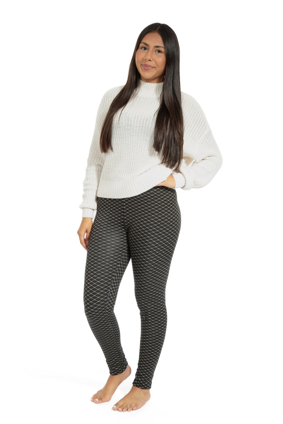 B&W Prints - Cozy Lined Leggings
