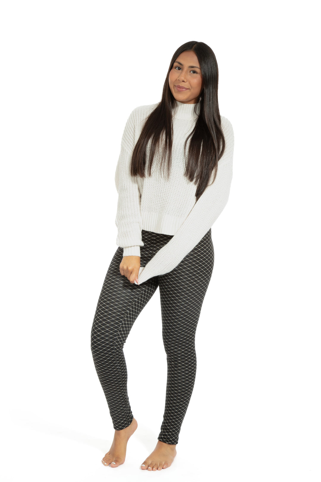 B&W Prints - Cozy Lined Leggings