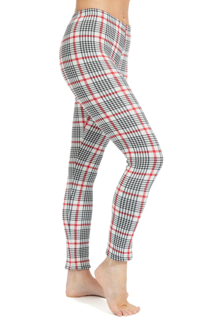 Red Line Tartan - Cozy Lined Leggings