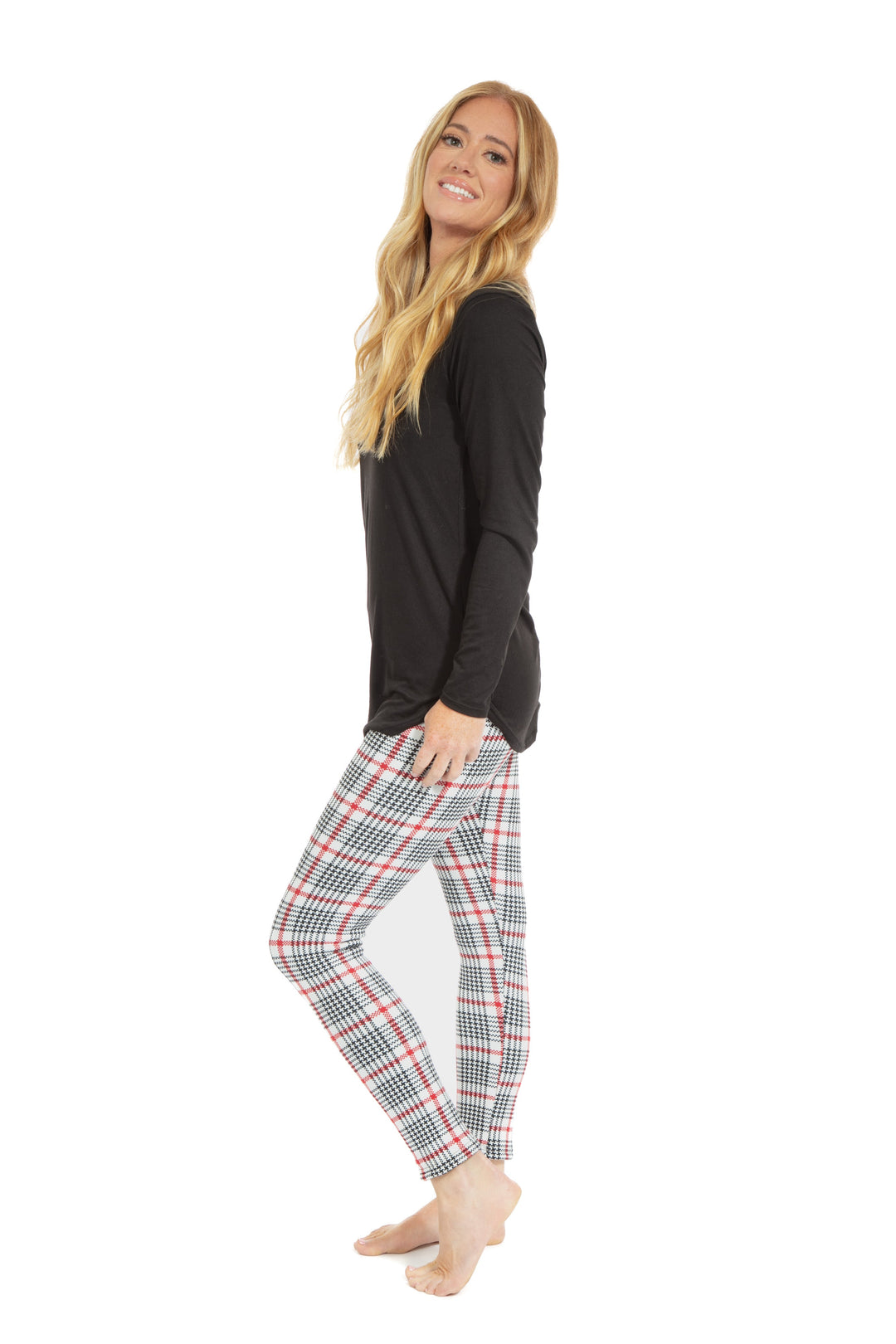 Red Line Tartan - Cozy Lined Leggings