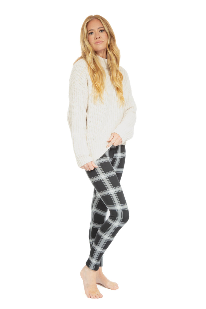 B&W Checkered - Cozy Lined Leggings