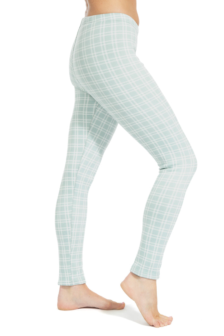 Aqua Plaid - Cozy Lined Leggings