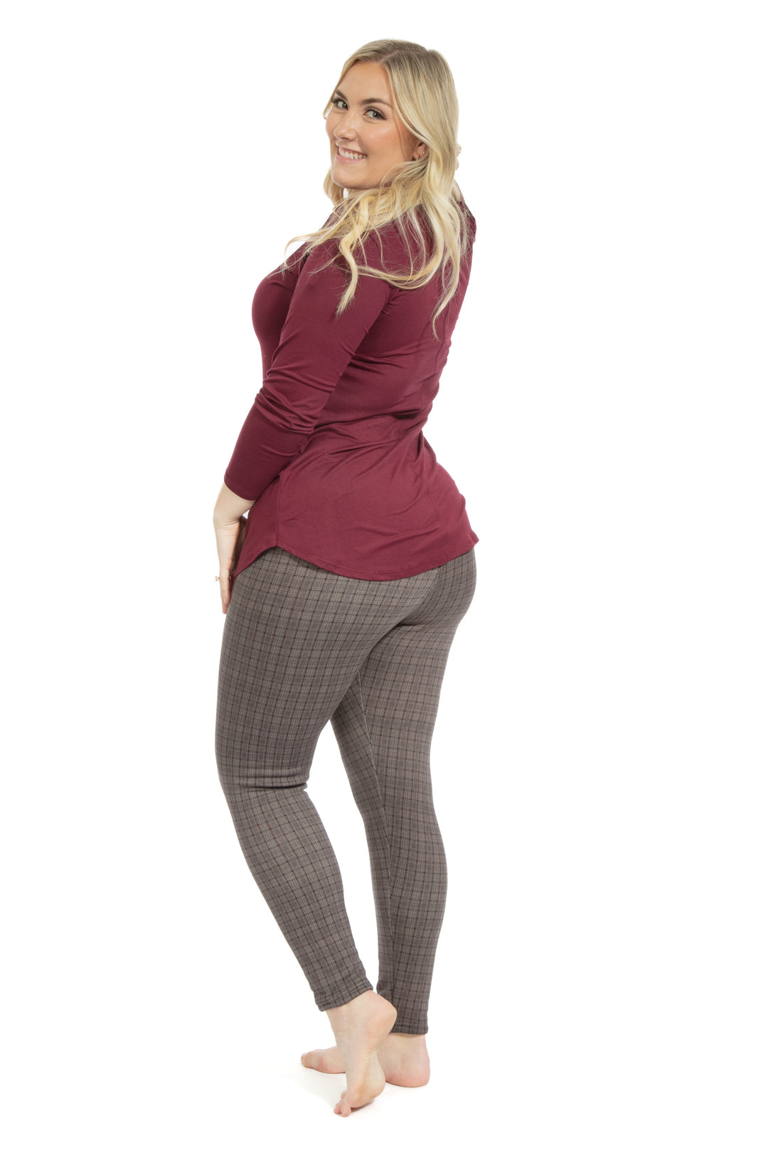 Brown Chekers - Cozy Lined Leggings