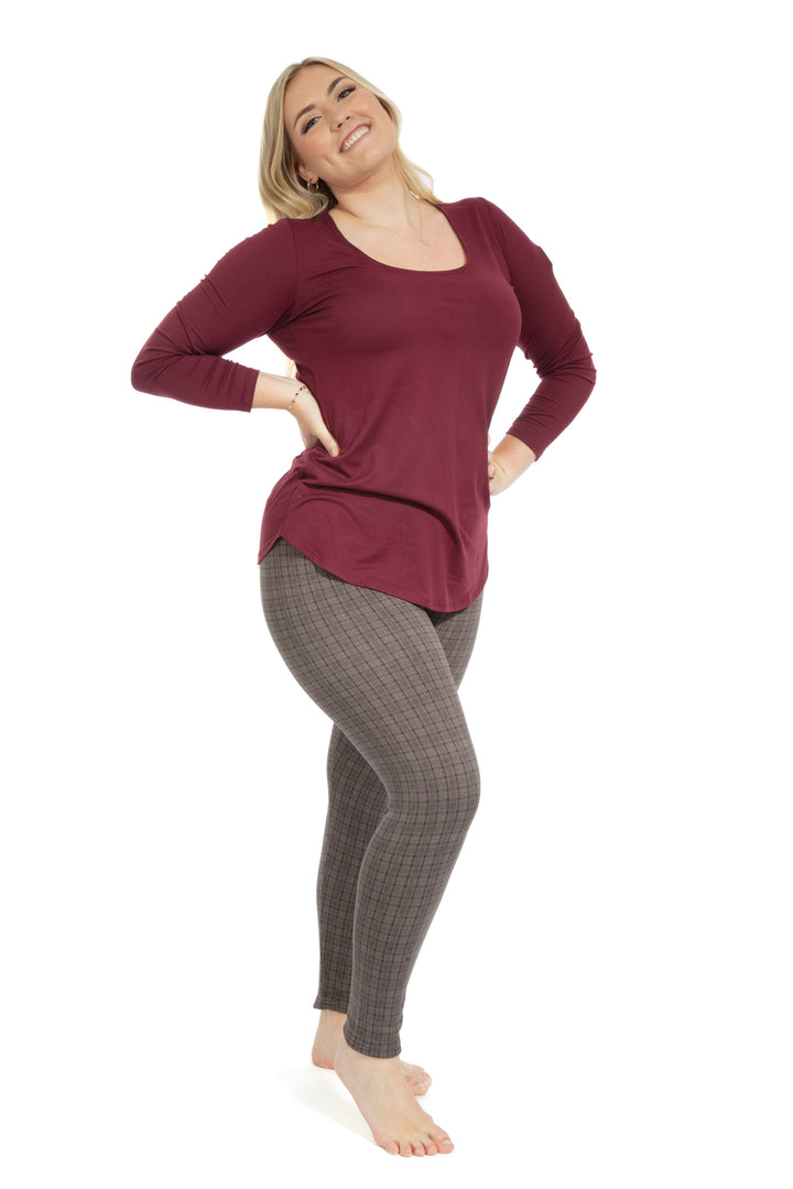 Brown Chekers - Cozy Lined Leggings
