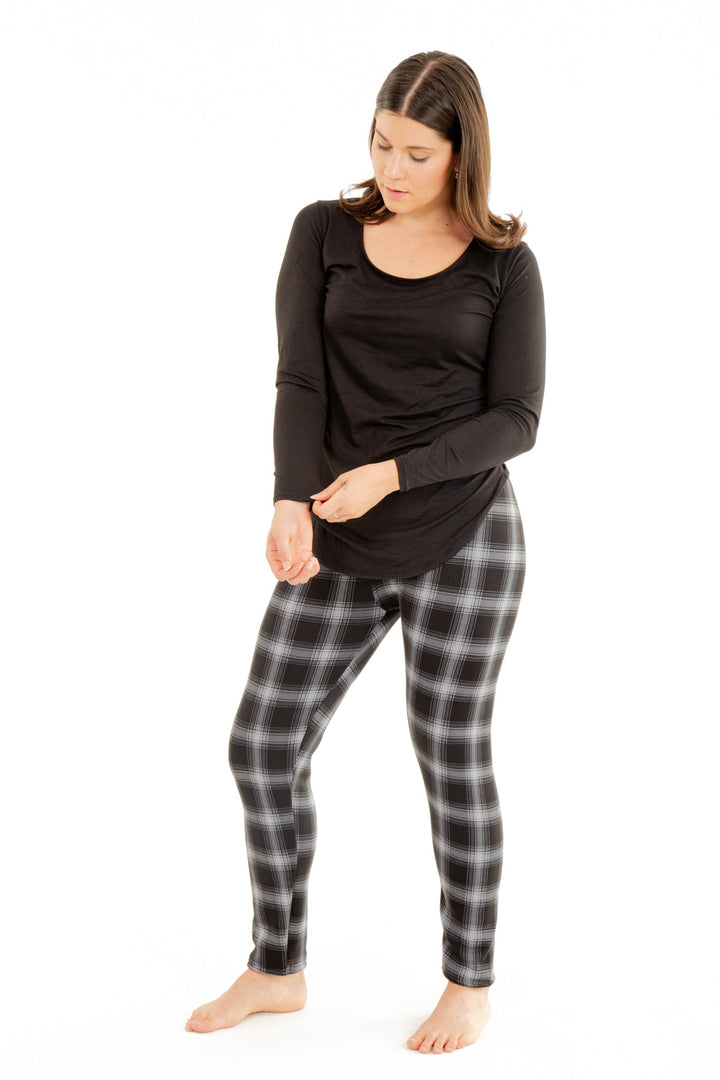 Fancy B&W - Cozy Lined Leggings