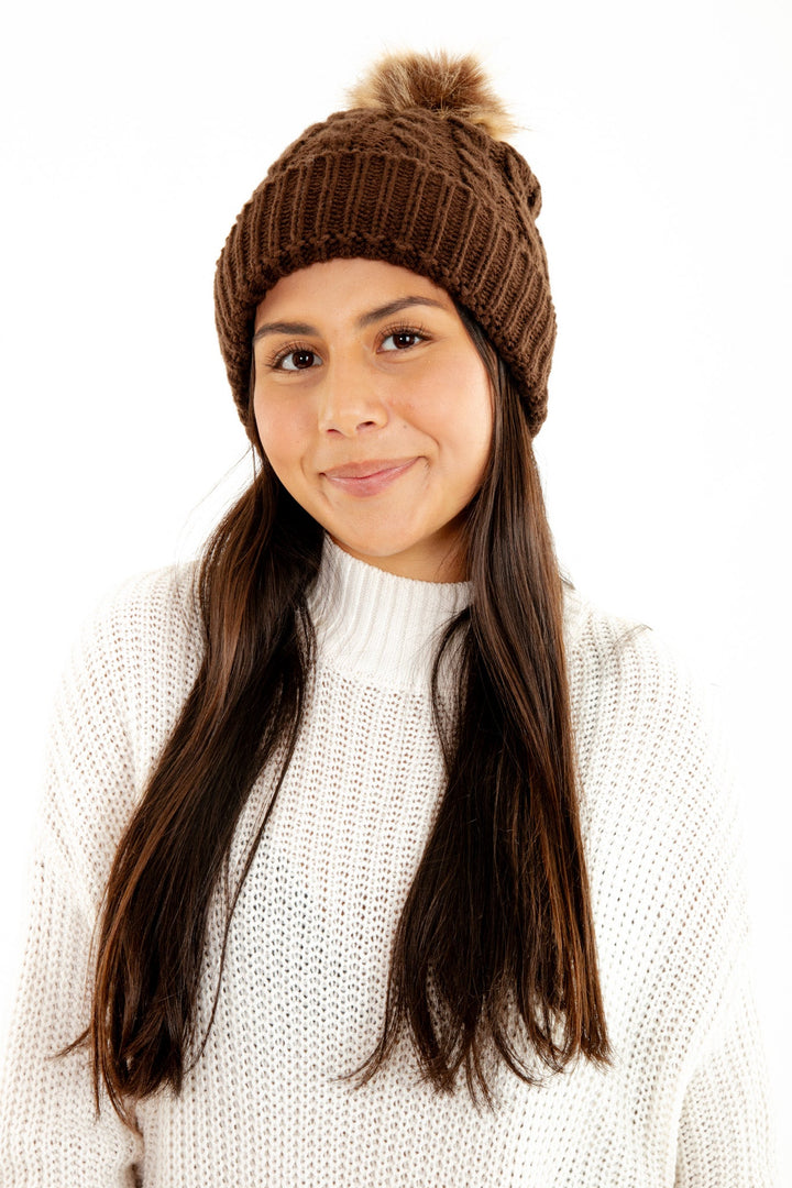 Brown - Cozy Lined Hat