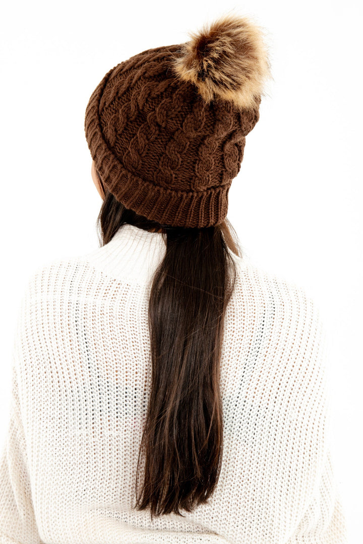 Brown - Cozy Lined Hat