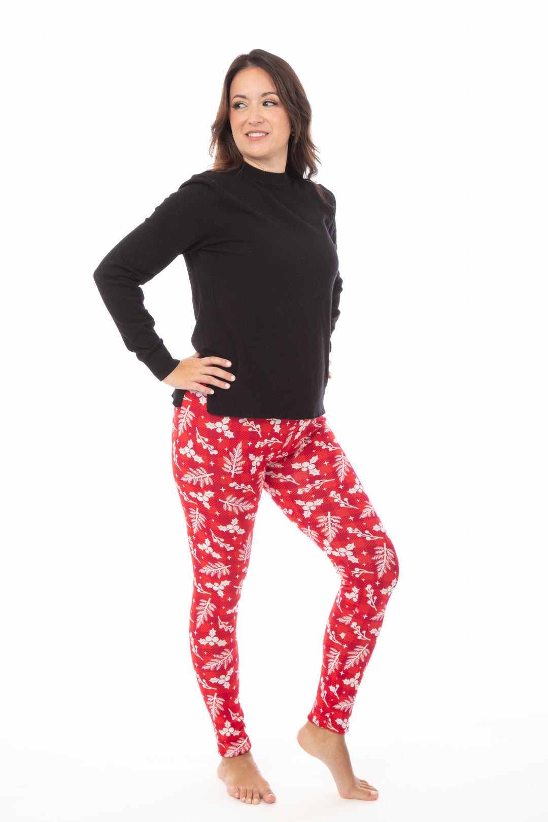 Red & White Xmas - Cozy Lined Leggings