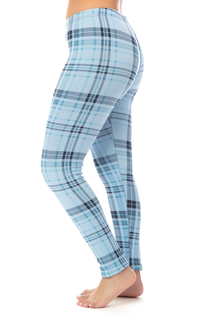 Blue Squares - Cozy Lined Leggings