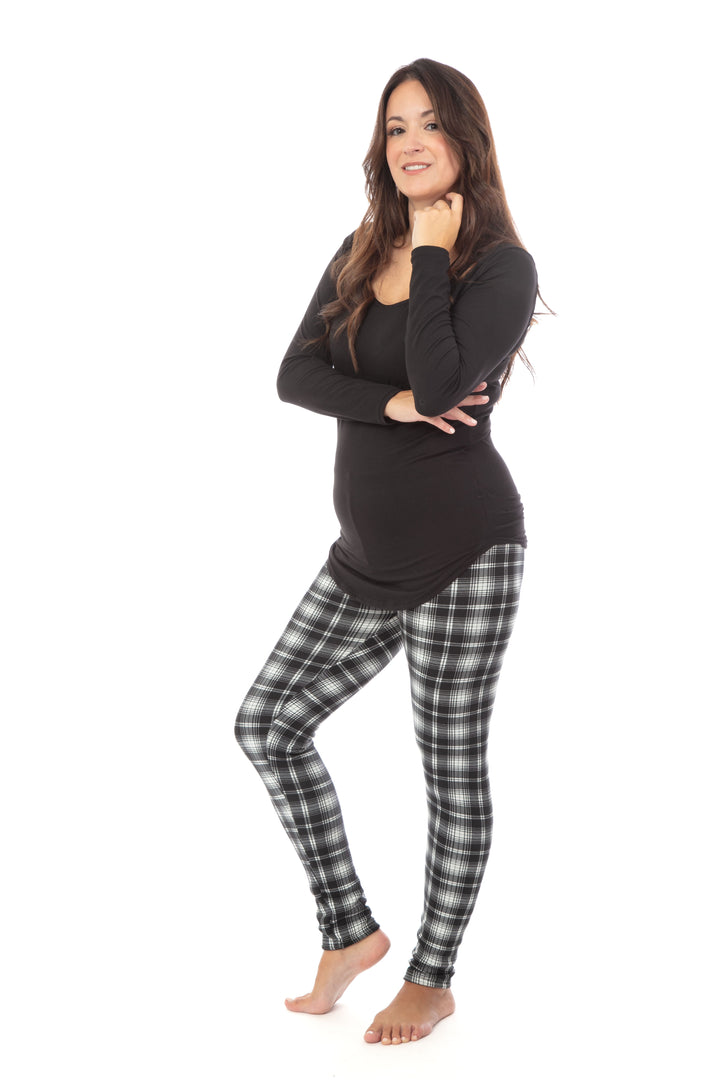 Black & White Scottish - Cozy Lined Leggings