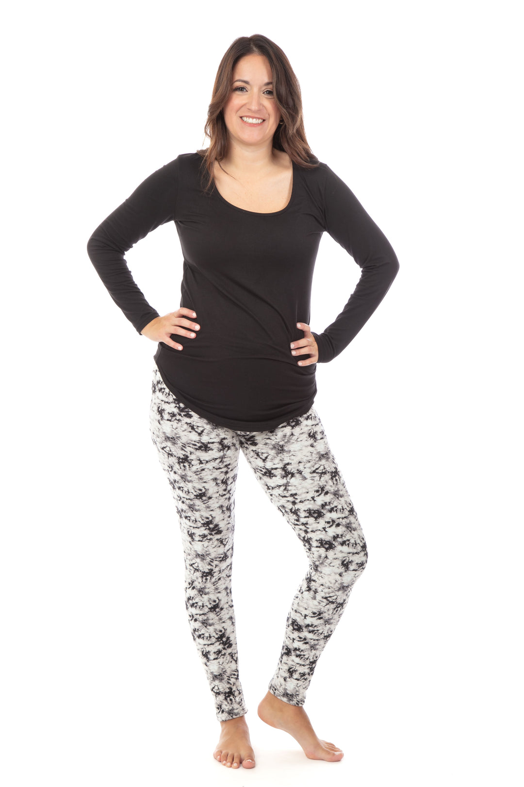B&W Dye - Cozy Lined Leggings