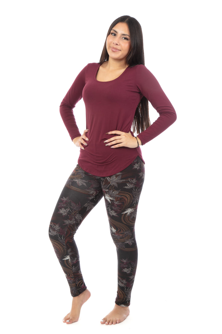Forest Leaves - Cozy Lined Leggings