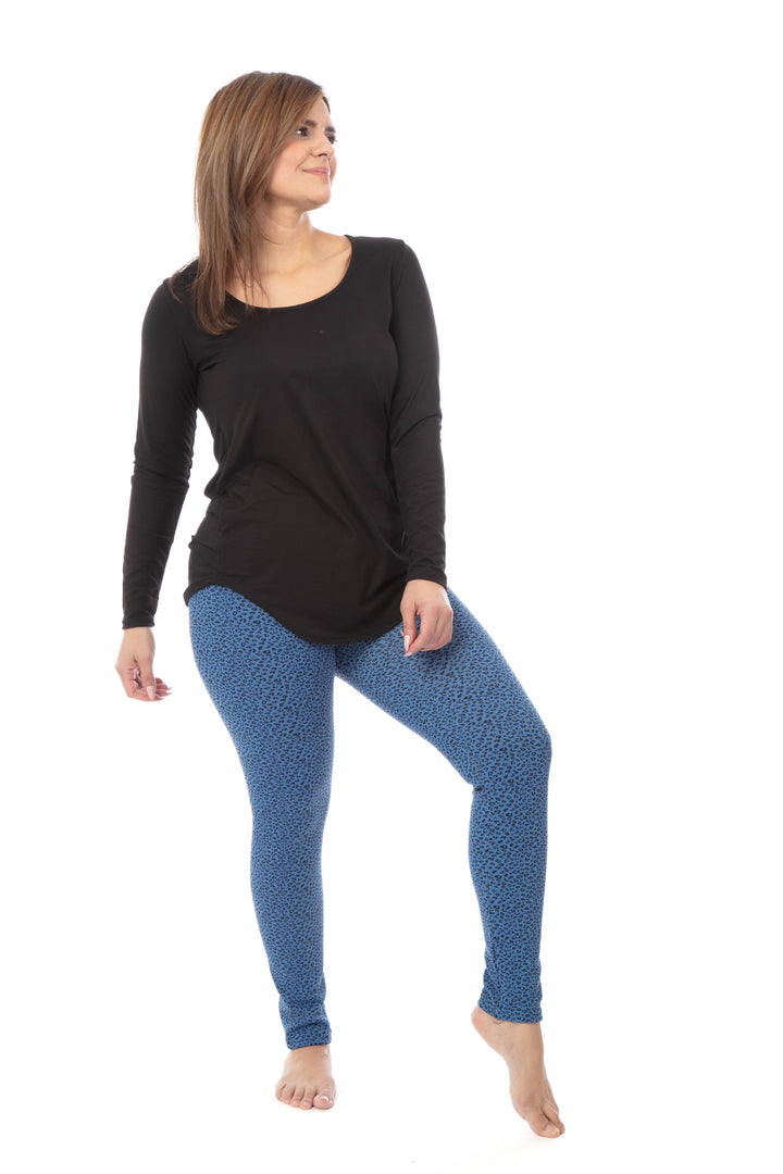 Jade Blue Leopard - Cozy Lined Leggings