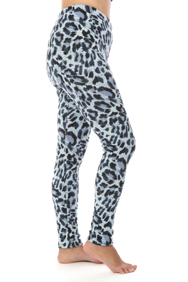 Blue Leopard - Cozy Lined Leggings