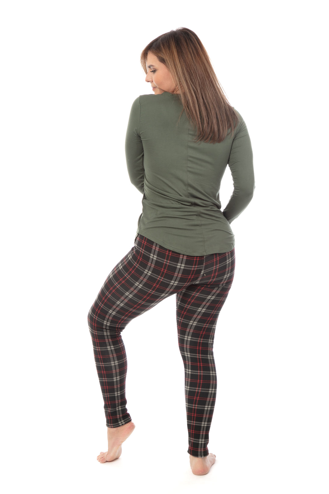 Scottish Red Lines - Cozy Lined Leggings