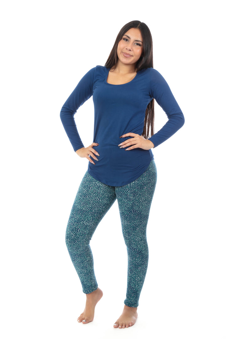 Green Dots - Cozy Lined Leggings