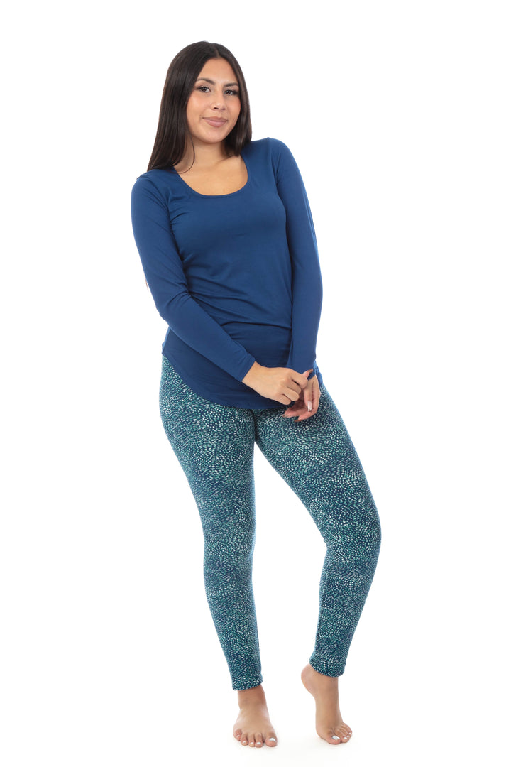 Green Dots - Cozy Lined Leggings