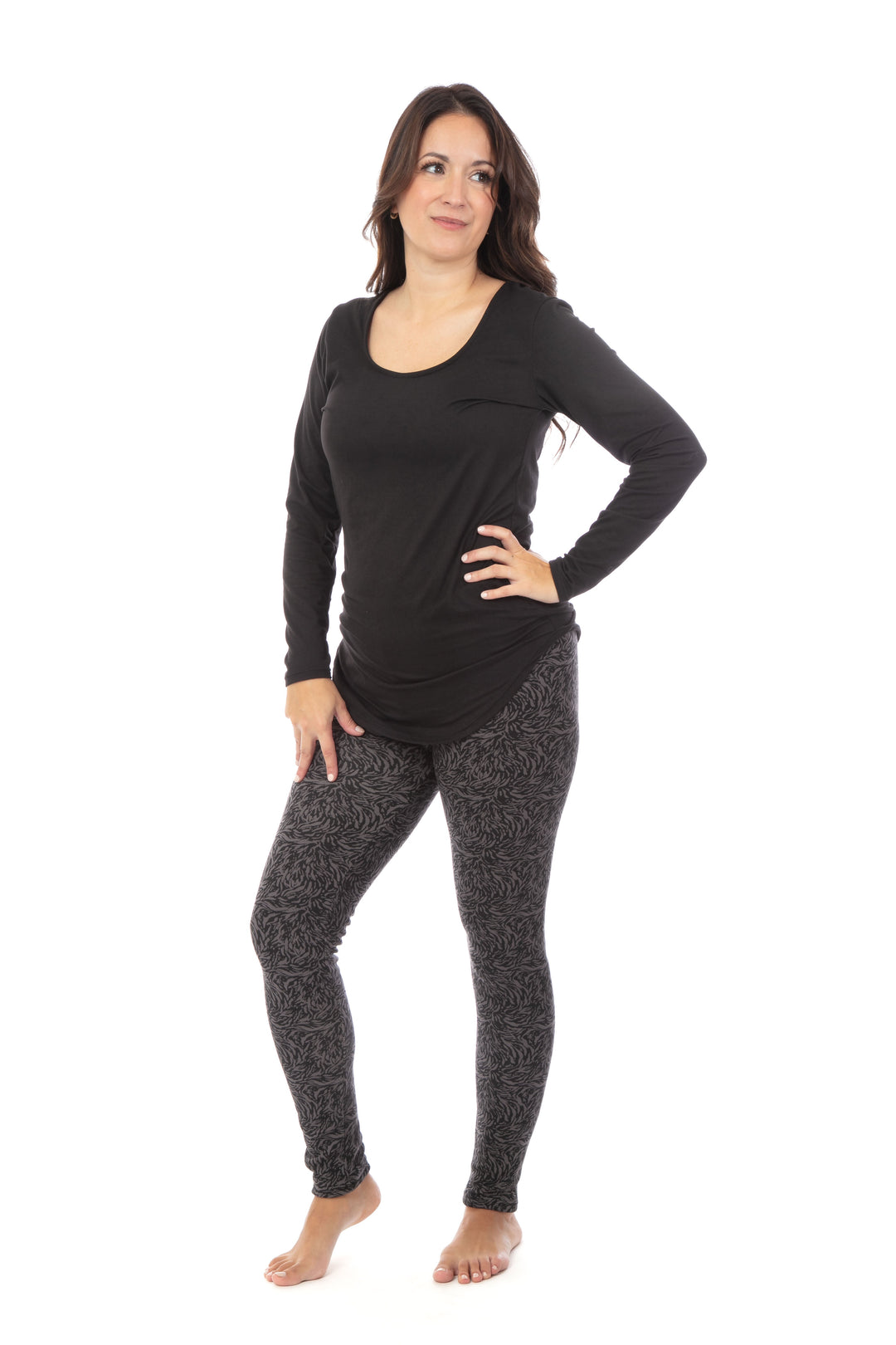 Gray Tiger - Cozy Lined Leggings