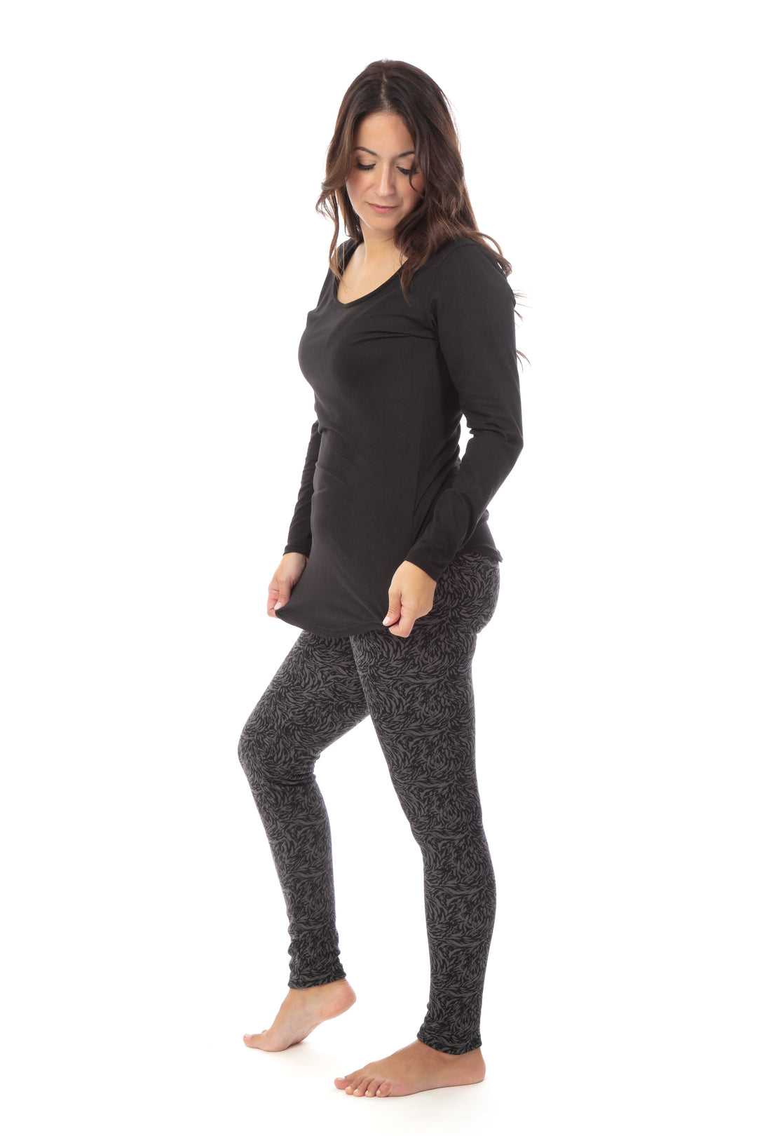 Gray Tiger - Cozy Lined Leggings