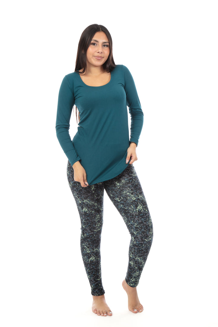 Green Shades - Cozy Lined Leggings