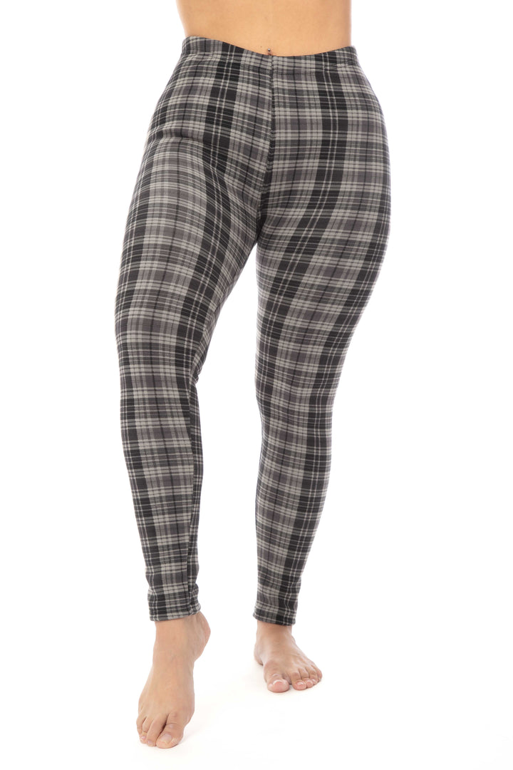 Grey Checkers - Cozy Lined Leggings