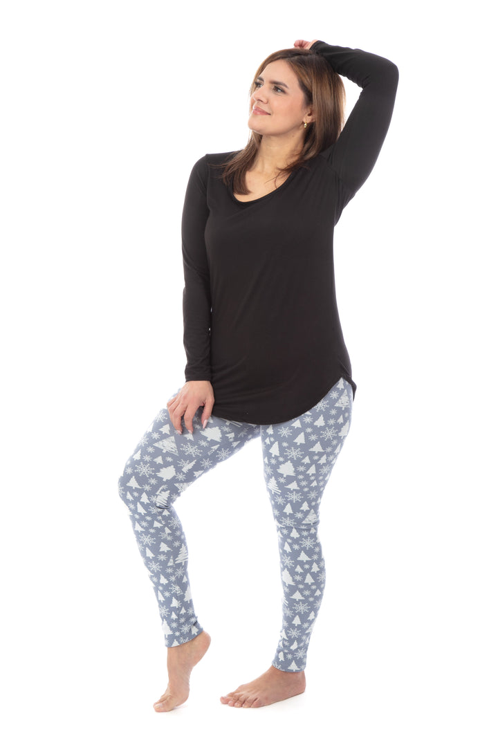 Snowy Tree - Cozy Lined Leggings