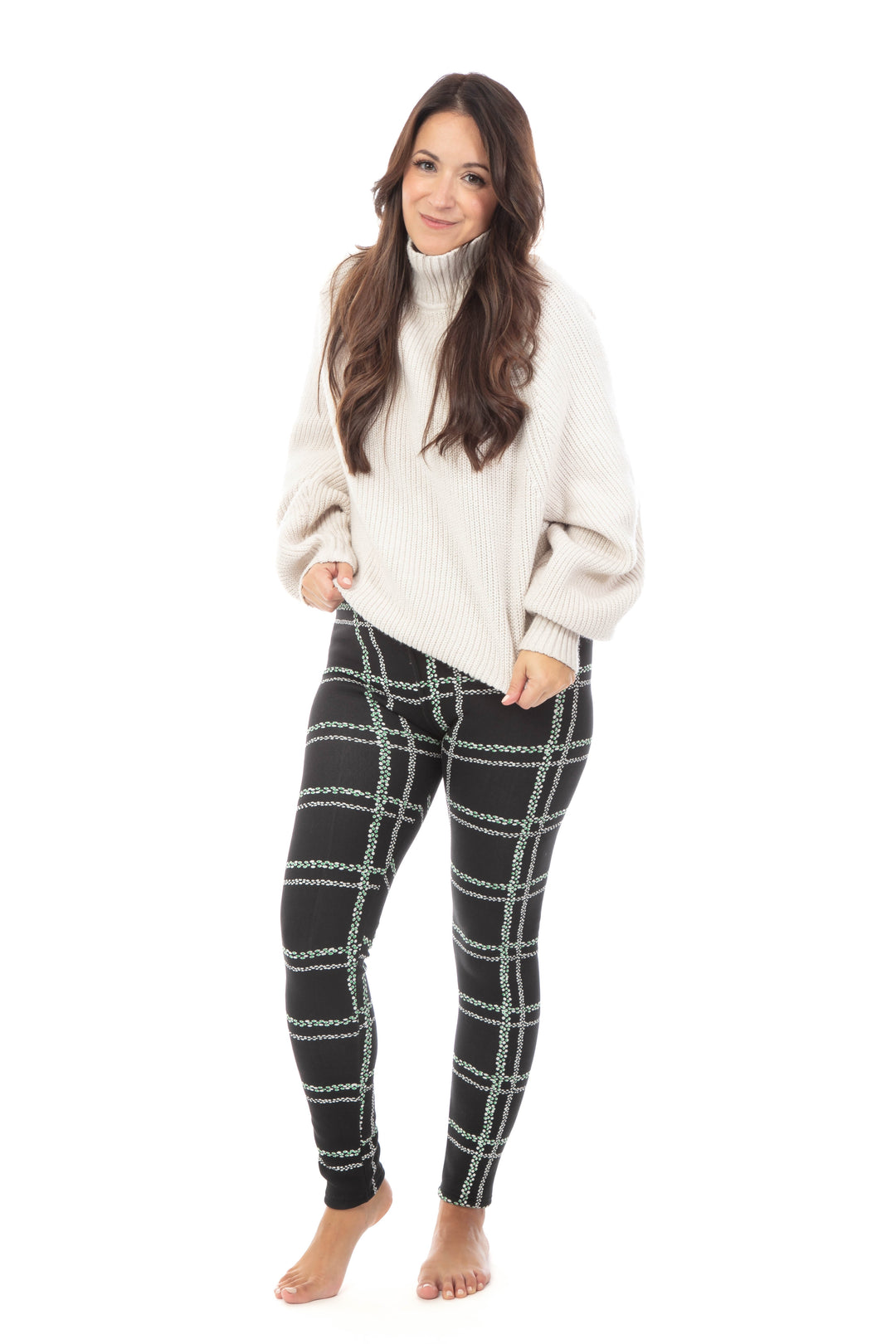 Dots in Black - Cozy Lined Leggings