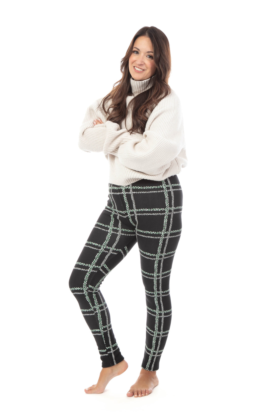 Dots in Black - Cozy Lined Leggings