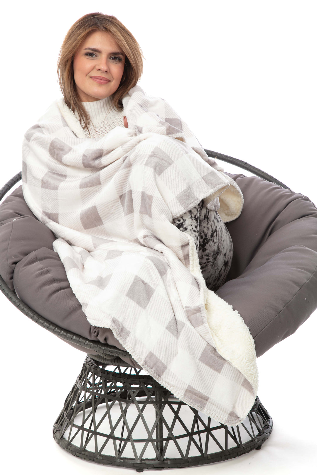 Walnut Plaid - Sherpa Blanket