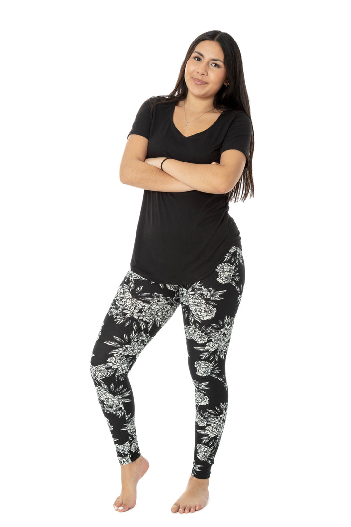 Black Floral - All Season Leggings