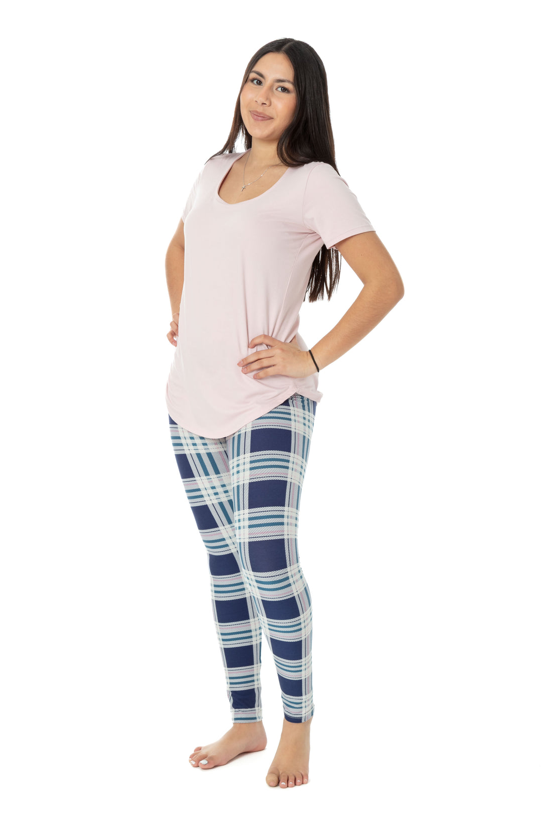 Blue & Pink Plaid - All Season Leggings