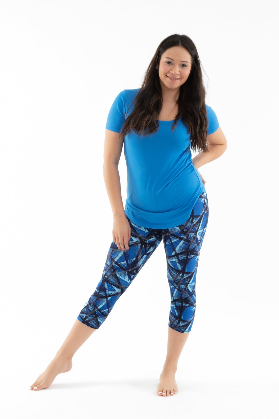 Abstract Bluish - Capris