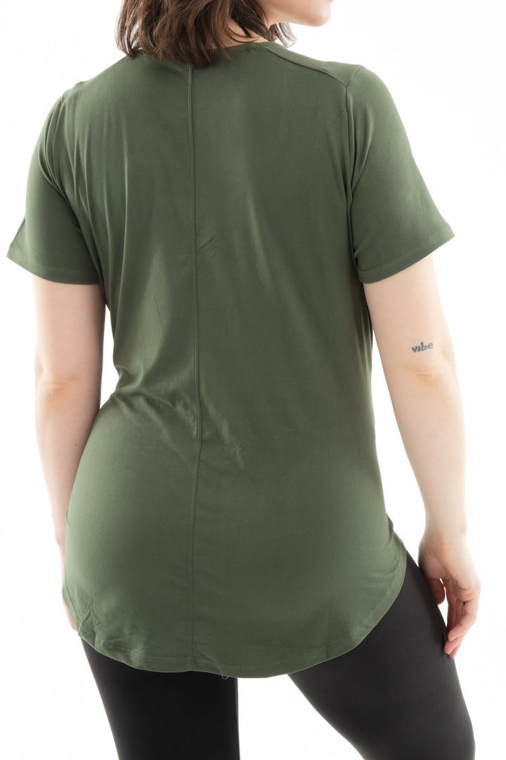 Deep Green - Short Sleeve Tunic Top